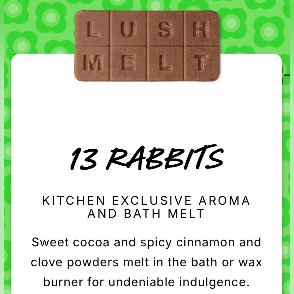 LUSH 13 Rabbits Aroma and Bath Melt